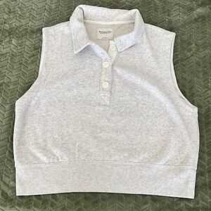 Abercrombie & Fitch Soft AF Collection Heather Gray Sleeveless Polo